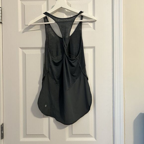 Lululemon Twist Back Tank Top Slate Blue Gray Size 4 Activewear Open Side Sporty - Picture 8 of 8